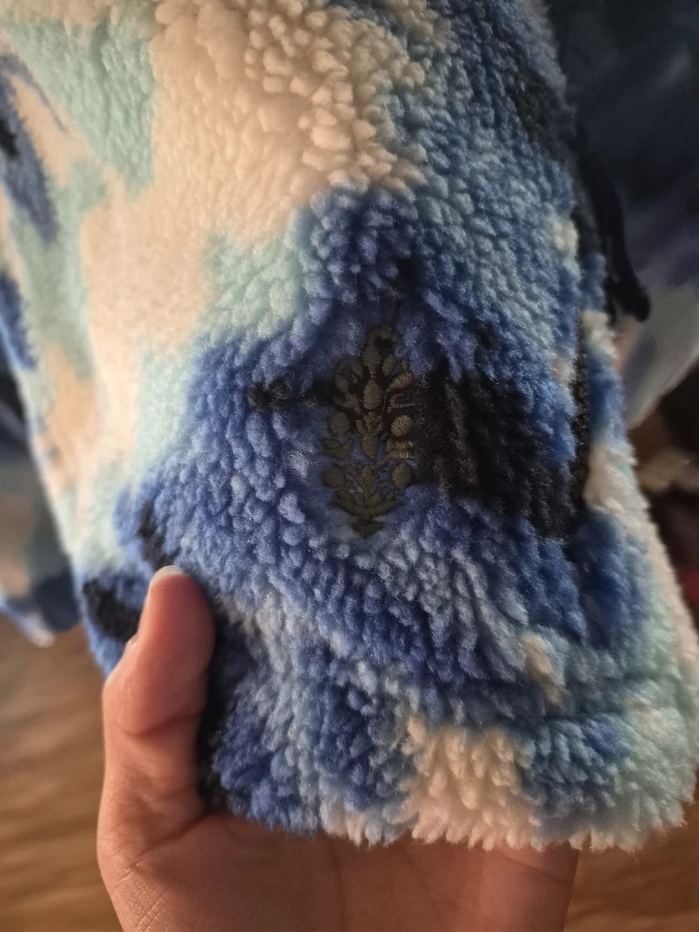 Free People Movement Rocky Ridge Fleece Pullover in an ocean tie-dye colorway,